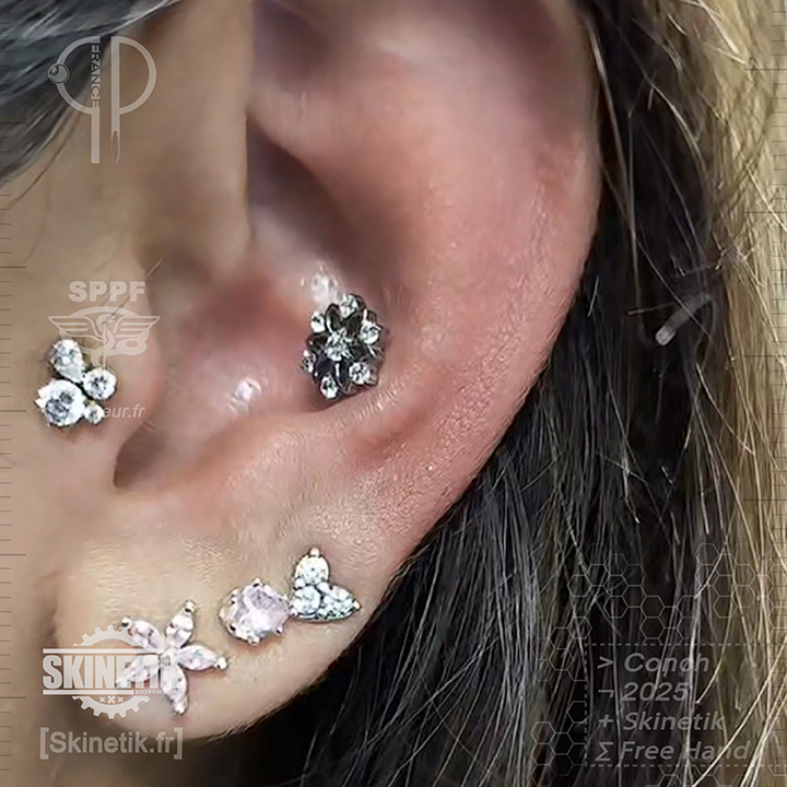 Labret Titane Violine Celestial Bloom