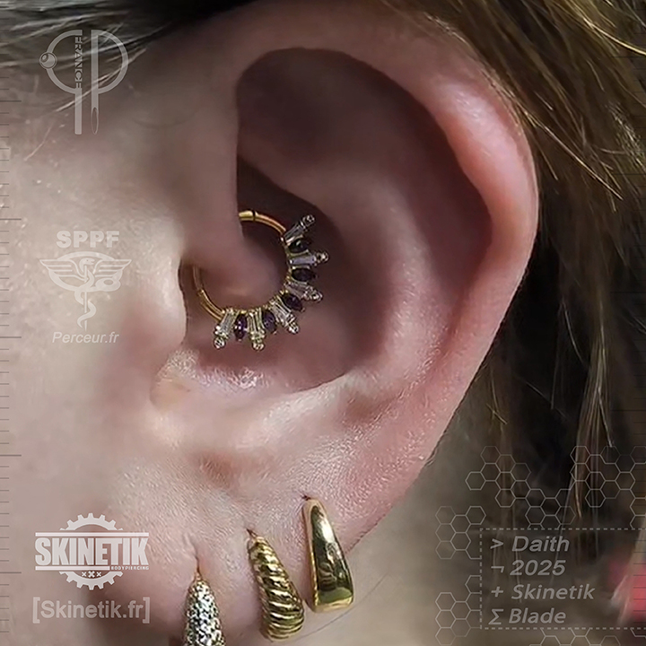 Labret Titane Violine Celestial Bloom